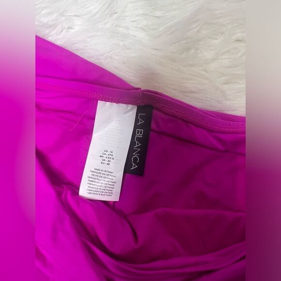 NWT La Blanca Island Goddess Shirred Band Hipster Bottom - Orchid - Picture 4 of 4